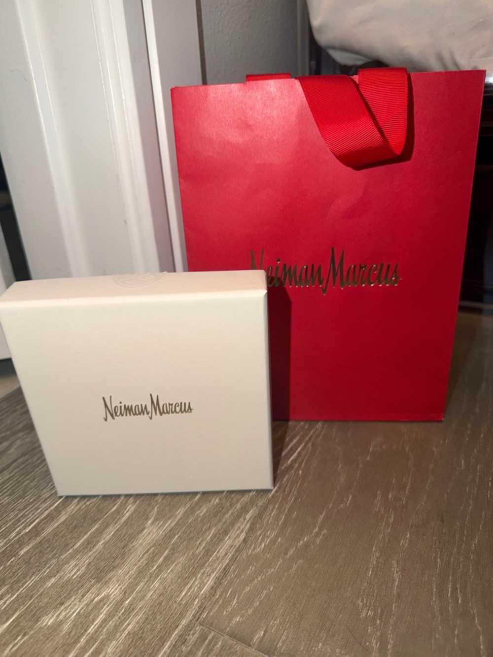 Neiman Marcus Red Shopping Bag with Jewelry Box